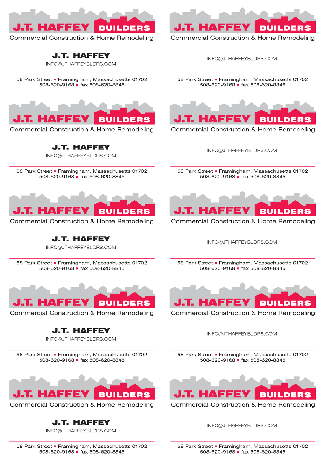 J T Haffey-Business Cards