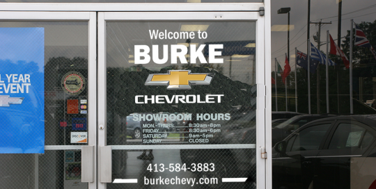 Burke Chevy- Window Sign